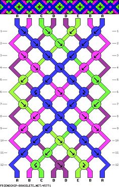 the pattern is shown in blue and pink, with two different colors on each side