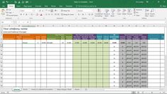 an excel spreadsheet with multiple columns and numbers in the top right hand corner