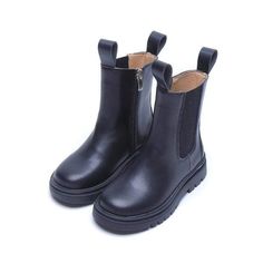 Shoes Black High / 31-(6Y) Kids Leather Boots(Gone from the supplier) Chelsea Boots Casual, Kids Leather Boots, Toddler Girl Boots, Leather Snow Boots, Kids Motorcycle, Black Leather Riding Boots, All Black Shoes, Girls Sweater, Spring Boots