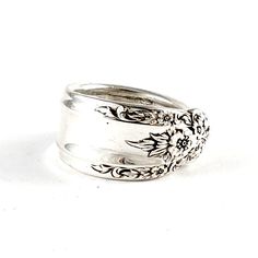 International Prelude Sterling Silver Spoon Ring by Midnight Jo Fork Ring, Flatware Jewelry, Sterling Silver Spoon Ring, M Monogram, Silver Spoon Ring, Vintage Flatware, Sterling Silver Spoons, Spoon Ring, Spoon Jewelry