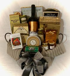 This gift may only be locally delivered to an adult unless it is non-alcoholic wine! French Truffles, Cheese Triangles, Food Gift Basket, Butter Pretzels, Water Crackers, Non Alcoholic Wine, Godiva Chocolate, Butter Toffee, Gourmet Food Gifts