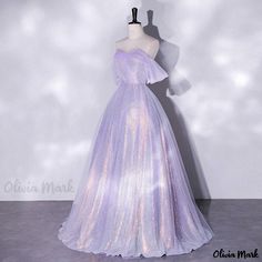 Olivia Mark - Purple Evening Gown with Mesh Shoulder and Elegant Netting for Banquets and Hostesses Purple Evening Gown, Sequin Ball Gown, Prom Dresses Off The Shoulder, Purple Fairy, Gown Pictures, Evening Wear Dresses, Glitter Ball, Gown Bridal, Girls Formal Dresses