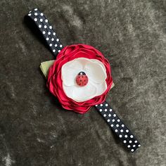 Purchased From Simply Sweet Thru Etsy And Never Worn, A Beautiful Black Polka Dot Band With Red And Cream Flower Adorned With A Glittery Little Ladybug! Ladybug Headband, Cream Flower, Cream Flowers, Kids Hair Accessories, Black Polka Dot, Kids Accessories, Black Red, Polka Dot, Polka Dots