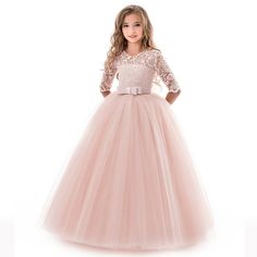 NEW Communion Party Prom Princess Pageant Bridesmaid Wedding Flower Girl Dress * Color and style  as the pictures  * Machine wash inside out,machine wash cold with like colors * your perfect choice for party,Wedding and gift * Size as follows (The recommended age is just for your reference.  Please check the measurements of the Dress in order to fit your girl, thanks!) 1.PLEASE check the size chart carefully to choose a right size; 2.Manual Girls Dresses Summer Children, Kids Bridesmaid Dress, Princess Bridesmaid Dress, Girls Ball Gown, Dresses Holiday, Girls Lace Dress, Ball Gowns Princess, First Communion Dress, Paris Party