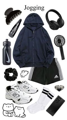 Jogging Outfit Running Aesthetic, Gym Outfits For Women Aesthetic, Aesthetic Running Outfit, Gym School Outfits, Jog Aesthetic, Running Fits Aesthetic, Baggy Gym Fits, Gym Outfit School, Gym Outfit Ideas Women