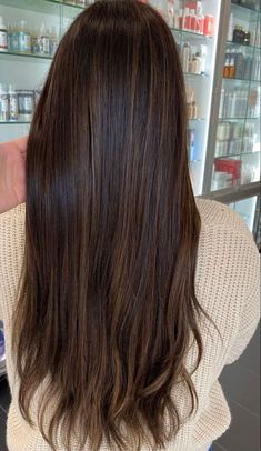 Low Maintenance Brown Hair, Honey Brown Hair Color, Balayage Straight Hair, Highlights For Dark Brown Hair, Rambut Brunette, Black Hair Balayage, Dark Brunette Hair, Honey Brown Hair