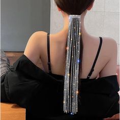 Hair Accessory, Long Tassel Crystal Hairpin Brand New, Long 42cm, Weight 70g Crystal Hair Accessories, Rhinestone Hair Pin, Rhinestone Hair Clip, Crystal Hair Pins, Wedding Hair Pieces, Bridal Hair Pieces, Hair Accessories Jewelry, Crystal Hair, Bridal Hair Accessories