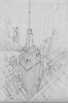 an architectural drawing of the empire building in new york city