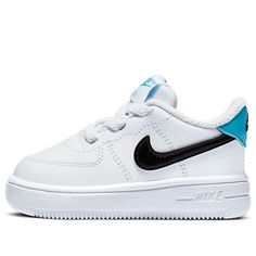 (TD) Nike Force 1 '18 'White Blue Fury' 905220-105 Infant/Toddler Shoes  -  KICKS CREW Gifts For Newborns, Nike Force 1, Nike Force, Newborn Baby Gifts, Newborn Baby, White And Black, Force, Best Gifts, Nike