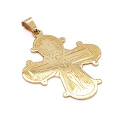 an image of a gold cross on a white background