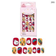 Christmas Cute Children Nails 24 Pieces Wearable – Tiny Angels Shopping Gift Store Home Nail Salon, Nail Sizes, Artificial Nails, Nail Kit, Nail Tools, False Nails