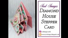 an origami diamond house stepper card