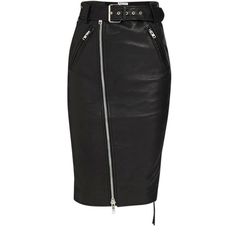 Black leather and stretch-jerseyTwo-way zip fastening through asymmetric frontBelted waistTone-on-tone lacingFitted cut Midi skirtFabric1: 100% leather (Lamb); fabric2: 65% viscose, 30% polyamide, 5% elastane; lining1: 100% viscose; lining2: 100% cottonSpecialist cleanMade in Italy Black Leather Skirt With Zipper Closure, Fitted Leather Skirt With Side Zipper, Leather Skirt With Zipper For Night Out, Leather Skirt With Zipper Closure For Night Out, Leather Skirt With Side Zipper For Night Out, Chic Leather Bottoms With Side Zipper, Edgy Leather Skirt For Work, Fitted Leather Bottoms With Side Zipper, Leather Belted Skirt For Night Out