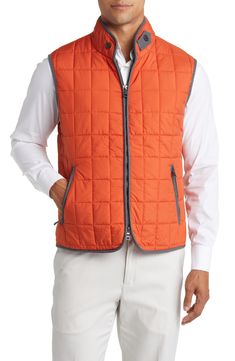 Lightweight and layerable, this quilted vest sports secure zippered pockets and a stand collar to help keep the elements at bay. Stand collar with button tab Lined, with fill 100% polyester Machine wash, dry flat Imported Sleeveless Sports Outerwear With Pockets, Quilted Nylon Functional Vest, Functional Quilted Nylon Vest, Quilted Sleeveless Vest For Outdoor, Sleeveless Quilted Vest For Outdoor Activities, Outdoor Sleeveless Quilted Vest, Outdoor Quilted Sleeveless Vest, Quilted Vest, A Stand