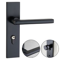 an image of a door handle with two knobs on the front and one in the back