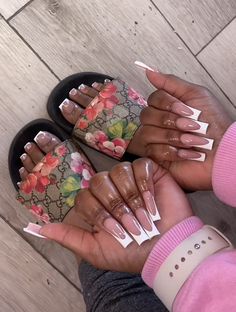 French acrylic nails 
French nails
Deep french nails
Gucci slides
Matching mani and pedi 
French toenails Cute Nails And Toes Matching, Matching Mani And Pedi, Deep French Nails, Matching Nail And Toe Sets, French Toenails, French Tips Acrylic, Nails Gucci, Long French Tip Nails, Acrylic Nails French