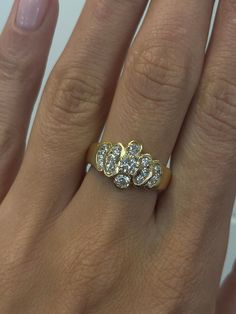 Estate Ring 0.20 Ct Round Shape Natural Diamond , Solid 18k Yellow Gold , Vintage Ring , One Of A Kind , Free Resizing   ~~ S e t t i n g ~~ Solid 18k Yellow Gold 7.36 grams Ring Size 6.25,6.5,6.75,7,7.25;6.75 US   ~~ Stones ~~  Main Stone: Round Shape Natural Diamond In Weight Of 0.20 Ct (Approx.)  Clarity - Vs2 Color  - F  Side Stones: Round Shape Natural Diamond In Weight Of 0.30 Ct (Approx.) Clarity - Si1 Color  - F  Side Stones: Round Shape Natural Diamond In Weight Of 0.55 Ct (Approx.) Cla One Of A Kind Wedding Ring, Yolanda Diaz Wedding Ring, Thick Gold Band, Vintage Diamond Ring, Estate Ring, Future Engagement Rings, Estate Rings, Vintage Diamond Rings