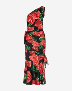 A richly draped midi dress in black with floral print, an inner lining made of silk stretch. The Dolce & Gabbana Halterneck Floral-print Silk-blend features keyhole cutout, while neckline has halter design contrast straps. Dolce And Gabbana Dress, Draped Midi Dress, Gabbana Dress, Draped Midi Dresses, Dolce Gabbana Shoes, Dress Loafers, Dolce Gabbana Dress, Dress Plus Size, Dolce & Gabbana