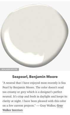 a white paint with the words seppari, benjamin moore