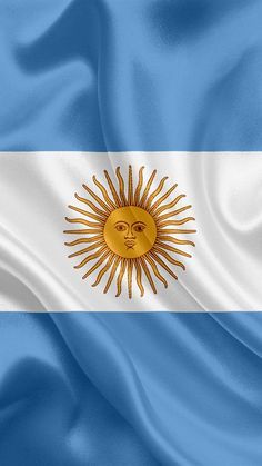 the flag of argentina is waving in the wind stock photo - 1307982