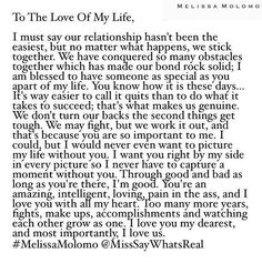 an image of a letter written in black and white with the words to the love of my life