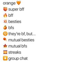 an orange is in the middle of two words that say, orange super bff bff besties bss they're, but