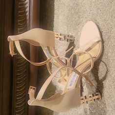 Brand New With Tag. No Box From Dillards. Evening Heels With Chain Strap And Synthetic Material, Evening Heels With Chain Strap, Formal Synthetic Heels With Chain Strap, High Heels Shoes, Nude Pink, Shoes Womens, Heels Shoes, Katy Perry, Pink Gold