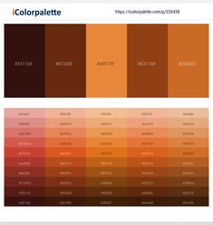 the color palette is shown in different shades