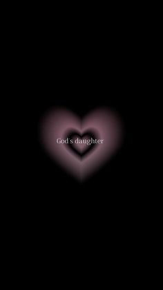 a heart shaped object with the words god's daughter written in white on it