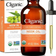 Thoughtfully care for your skin with Cliganic Organic Neem Seed Oil. With origins in Ayurvedic medicine, Indias neem trees have been beloved for centuries for their healing, nutritive benefits. Our USDA Certified Organic neem seed oil contains skin-nourishing Vitamin E, as well as an array of essential fatty acids. Thicker than most skin oils, this 100% pure oil is ideally blended with a thinner oil to encourage skin radiance. Size: 4oz.  Color: Orange. Neem Oil For Skin, Neem Tree, Natural Aromatherapy, Neem Oil, Parts Of A Plant, Oil Shop, Skin Radiance, Skin Care Kit, Soften Skin