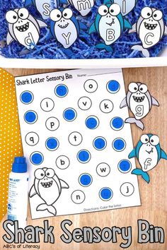 shark memory game for kids to practice letter recognition and matching letters with their own hands