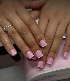 White Tip Acrylic Nails, Nails Biab, Pink Tip Nails, Hard Nails, Drip Nails, Dope Nail Designs, French Acrylic Nails, Short Square Acrylic Nails, Unique Acrylic Nails