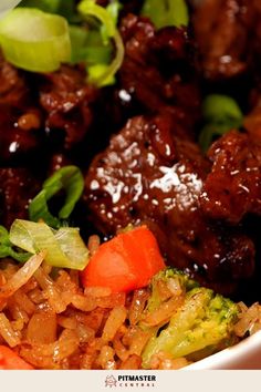 meat and vegetables are served in a white bowl