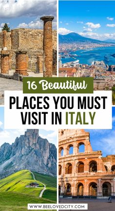 the collage of beautiful places you must visit in italy