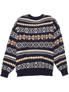 welcome to Sonicelife official store!! Oversized Fair Isle Crew Neck Sweater, Star Print Pants, Striped Tops, Sweaters Vintage, Woolen Sweater, Sweater Striped, Woolen Sweaters, Sweaters Women, Winter Pullover