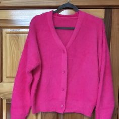 Xl Hot Pink Soft Fluffy Sweater, Nwot,Smoke And Animal Free Home. Fluffy Sweater, Source Unknown, Shoulder Sweater, Colorful Sweaters, Soft Pink, Off The Shoulder, Hot Pink, Sweaters For Women, Pink