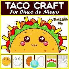 taco craft for cinco de mayo is shown in this image with the instructions