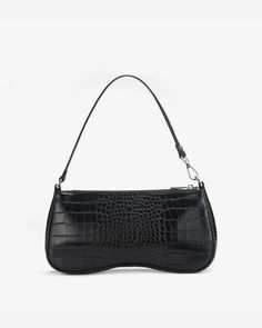 Black Baguette Bag - Sign Up And Save 10% Off - JW PEI Rain Boot Outfit, Jw Pei, Parisienne Chic, Crocodile Bags, Croc Leather, Vegan Bags, Valentine's Day Outfit, Baguette Bag, Black Shoulder Bag