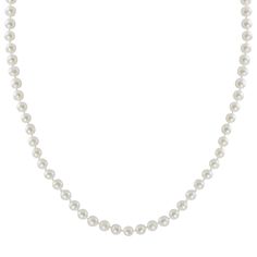 This 10k gold freshwater cultured pearl necklace adds timeless style to any ensemble. Comes in a gift box.   Necklace Details:    Length: 23 in.    Clasp: lobster-claw    Metal: 10k goldCultured Pearl Details:    Type: freshwater    Shape: round    Size: 5-5.5 mm    Color: whiteGemstones may have been treated to enhance their appearance. Special care may be required. Please visit our Gemstone Treatment & Special Care Guide for more information. Size: 23. Gender: unisex. Age Group: adult. White Gemstones, Pearl Strands Necklace, Box Necklace, Pearl Details, Cultured Pearl Necklace, Spring Fashion Trends, Pearl Strands, Freshwater Cultured Pearls, Strand Necklace