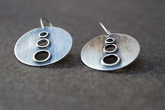 Silver Circle Earrings For Wedding, Silver Circle Earrings For Gift, Sterling Silver Circle Earrings For Anniversary, Cold Connections, Contemporary Silver Jewelry, Modern Silver Earrings, Cool Rings For Men, 925 Earrings, Metalsmithing Jewelry