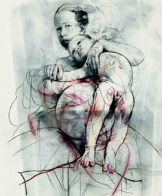 Jenny Saville Paintings, Jenny Saville, Ashmolean Museum, A Level Art, Life Drawing, A Drawing, Mother And Child, Art Abstrait, Figure Painting