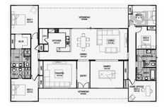 the floor plan for a two story home with three bedroom and an attached living area