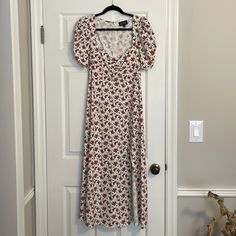 Never Worn, In Absolute Perfect Condition! No Tags Because I Loved It And Took Them Off But Just Haven’t Worn. Size 2! White Square Neck Printed Dress, White Printed Dresses With Square Neck, Danielle Bernstein, Floral Midi Dress, Red Floral, Red White, Size 2, Midi Dress, Womens Dresses