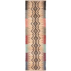 a long rug with different colors and patterns