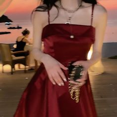 Red Outfit Korean, Emo Avatar, Outfit Korean, Classy Prom Dresses, Desi Fashion Casual, Dress Korean, Modest Dresses Casual, Dark Feminine Aesthetic, Dress Aesthetic