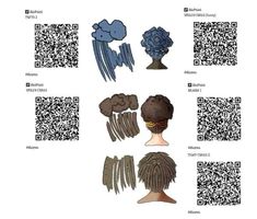 several different types of hair on display with qr code