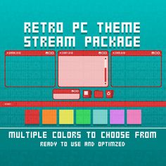 the retro pc theme pack includes multiple colors to choose from, ready to use and optimized