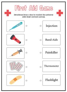 Printable First Aid Worksheets First Aid Worksheets, First Aid Information, First Aid Procedures, First Aid Kit Box, First Aid For Kids, Scout Patches, Girl Scout Patches, Basic First Aid, When They Cry