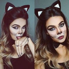 Karneval Diy, Cat Halloween Makeup, Animal Makeup, Cat Makeup Halloween, Cute Halloween Makeup, Halloween Makeup Diy, Halloween Makeup Easy, Halloween Costumes Makeup, Halloween Makeup Looks