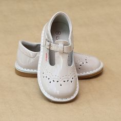 L'Amour Girls Embroidered Patent Almond Leather T-Strap Stitch Down Mary Jane - Petitfoot.com School Shoe, Dressy Shoes, School Shoes, Toddler Sizes, T Strap, Mary Janes, Special Events, Almond, Leather Upper